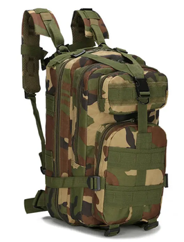 Тактичний штурмовий військовий рюкзак B02 25л камуфляж woodland