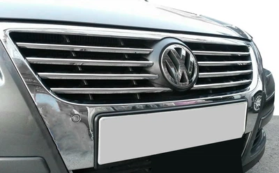Накладки на решетку (8 шт, нержавеющая сталь) OmsaLine для Volkswagen Passat B6 (2006-2012)