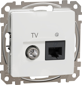 Розетка Schneider Electric RJ45 категория 6 UTP-TV Sedna Design Белая (SDD111469T)