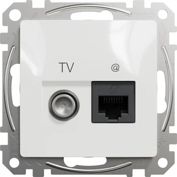Gniazdo komputerowe Schneider Electric RJ45 6 UTP-TV Sedna Design Białe (SDD111469T)
