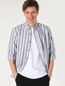 Сорочка бавовняна чоловіча Colin's CL1063194ANT XXL Anthracite (8683197580788)