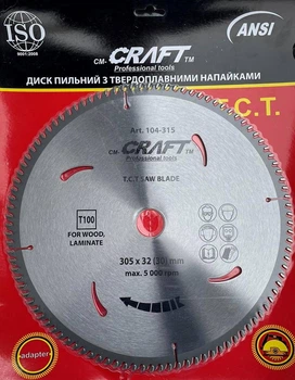 315 Диск пильный Craft Т.С.Т. 305*30мм*100Т, ламинат