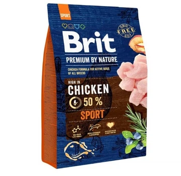 Сухой корм для активных собак всех пород Brit Premium Sport (курица) 15 кг