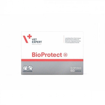 Добавка VetExpert BioProtect для кошек и собак с нарушением баланса микрофлоры в желудочно-кишечном тракте 60 капс