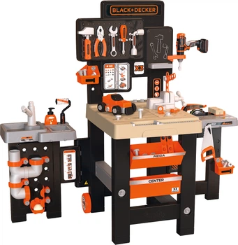 Ігровий набір Smoby Black+Decker Блек+Деккер Мега Майстерня 3 в 1 100 аксесуарів (360726) (3032163607267)