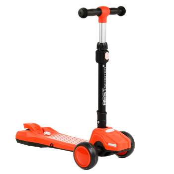 Самокат трехколесный со светящимися колесами и дымом Best Scooter Оранжевый