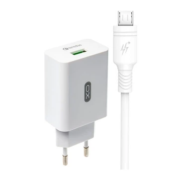 Сетевое зарядное устройство (адаптер) XO L36 1USB / QC3.0 / 3А + Micro white