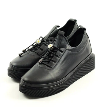 Туфли женские Evromoda 3375030 черные кожа 40