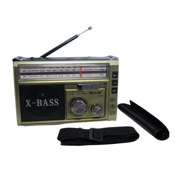 Радиоприёмник Golon RX-381 c встроенным аккумулятором, считыватель MP3-TF/USB, LED фонарь Gold