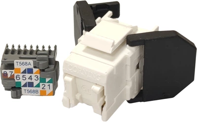 Модуль Corning RJ45 UTP кат. 5e самозажимной KeyStone Белый (FQ100020723)