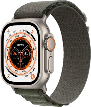 Смарт-годинник Apple Watch Ultra GPS + Cellular 49mm Titanium Case with Green Alpine Loop - Medium (MQFN3)