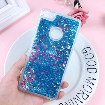 Чехол Glitter для Xiaomi Redmi Note 5a / Note 5а Pro / 5a Prime 3/32 Бампер Жидкий блеск синий