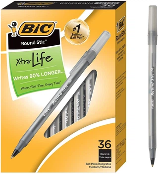 Набір кулькових ручок 36 шт BIC Round Stic Xtra Life (GSM36WM-Blk) (B00347A8NK)