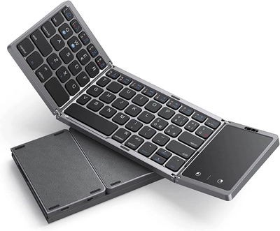 Перезаряжаемая сложная беспроводная клавиатура ASHU Клавиатура Bluetooth для ПК/планшета/iPad/Smart TV, Windows, iOS, Mac OS, Android. Раскладка ENG-UA