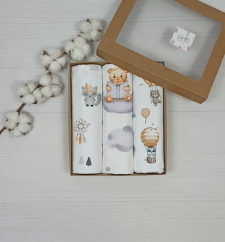 Набор для новородженных: 3 непромокаемых пеленки a.l.babybox Звери индейцы Разноцветный