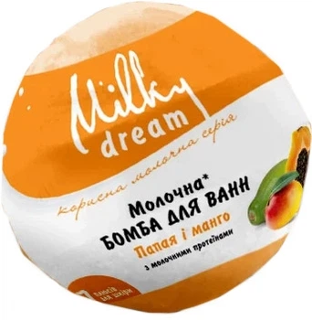 Бомба для ванн "Папайя и манго" с молочными протеинами и маслом льна Milky Dream 100g (100 г) (890549-800465-2)