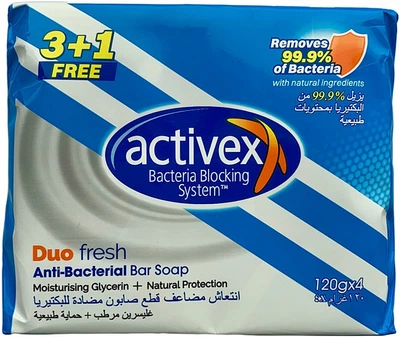 Антибактериальное мыло "Освежающее" Activex Duo 90g (4x120g, 90g, 120g) (823001-961063-2)