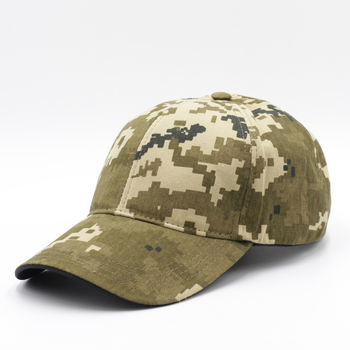 Бейсболка армейськая без шевронов, камуфляжная кепка пиксель, закрытый бейс с регулировкой размера 58р