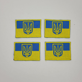 Шеврон на липучках Флаг с гербом ВСУ (ЗСУ) 20221814 6677 4х6 см (OR.M-4355032)
