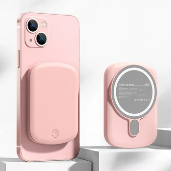 УМБ магнітний павербанк бездротове зарядне MagSafe Power Bank Battery Pack 5000mAh 20W Pink (10100)