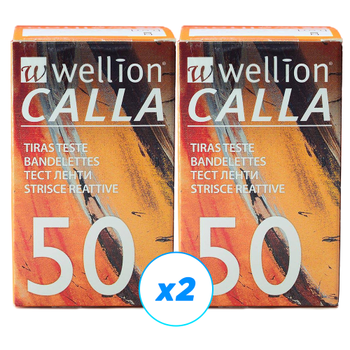 Тест-полоски Веллион Калла (Wellion Calla Light) №50 - 2уп., (100 шт.)