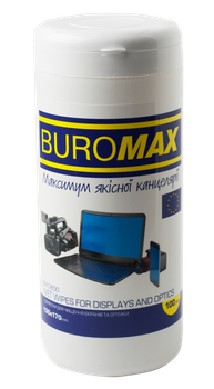 Салфетки для очистки экранов мониторов и оптики Buromax 100шт (BM.0800)