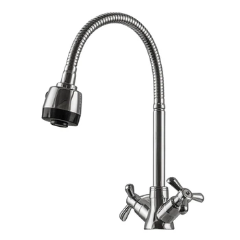 Смеситель для кухни DOMINO DK-H1-2N-103MA Chrom крест керамика,с гофровливом