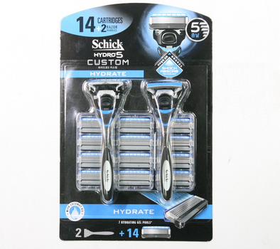 Бритва чоловіча Schick Hydro 5 Custom Hydrate (2 станки і 14 запасних картриджів)