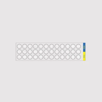 Мікро-наклейки на клавіатуру Корейська d=6 мм прозоре тло / білі символи