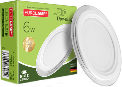 Світильник круглий EUROLAMP LED Glass Downlight 6W 4000K (LED-DLR-6/4(glass))