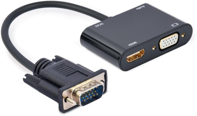 Адаптер-перехідник Cablexpert VGA на HDMI/VGA+Аудіо 3.5 (A-VGA-HDMI-02)