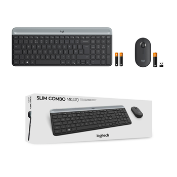 Logitech Wireless Slim Combo MK470 grafitowy (920-009204)