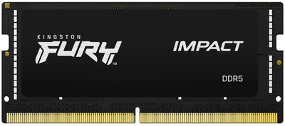 Оперативна пам'ять Kingston Fury SODIMM DDR5-4800 65536MB PC5-38400 (Kit of 2x32768) Impact 2Rx8 Black (KF548S38IBK2-64)