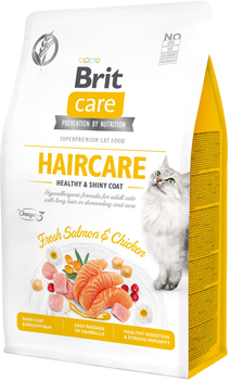Сухий корм для кішок з проблемами шкіри та вовни BRIT Care Haircare з лососем та куркою 400 г (8595602540891)