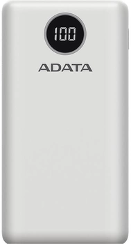 Powerbank ADATA P20000QCD 20000mAh PD 18W USB-C 2xUSB QC 3.0 Biały (PB931040)