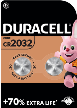 Спеціальна літієва батарейка типу «таблетка» Duracell 2032, 3В, 2 шт DL2032/CR2032 (5000394054967)