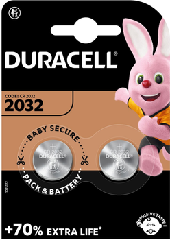 Спеціальна літієва батарейка типу «таблетка» Duracell 2032, 3В, 2 шт DL2032/CR2032 (5000394054967)