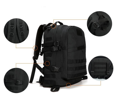 Багатофункціональний тактичний рюкзак, для військових, універсальний, чорного кольору, TTM-07 A_3 №1