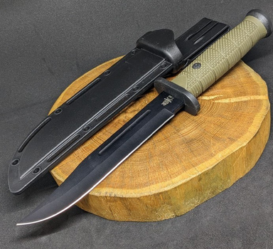Тактичний ніж Tactic туристичний мисливський армійський ніж з чохлом Олива (2138B)