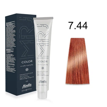 Краска для волос 7.44 блондин интенсивно-медный Royal Jelly Color Mirella, 100 мл