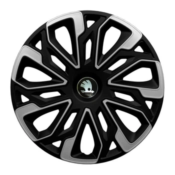 Автомобільні ковпаки Racing Estoril Silver-Black R14 4 шт. (З логотипом Skoda)