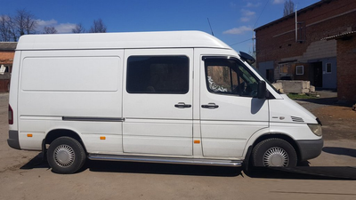 Боковые пороги Premium (2 шт., нерж.) Длинная база, d50 для Mercedes Sprinter W901/902/903/904/905 1995-2006 гг