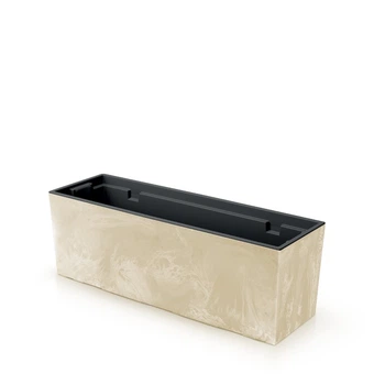 Горшок террасовый для цветов Urbi Case Beton Effect 60см - Крем-мраморный (DUC600E-CY700)