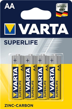 Батарейка Varta Superlife AA BLI 4 Zinc-carbon (02006101414) (4008496556267)