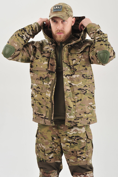 Военная тактическая куртка мультикам камуфляж с налокотниками Multica Украина китель горка 58