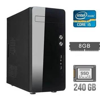 Компьютер DTOP Business i507 SSD Tower / Core i5-3470 (4 ядра по 3.2-3.6 GHz) / 8GB DDR3 / 240GB SSD / HD Graphics 2500 / DVI