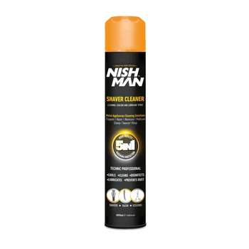 Средство для очистки машинок для стрижки и электробритв Nishman Shaver Cleaner 5in1 400мл