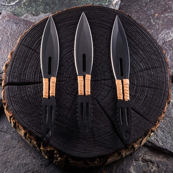 Ножі Метальні набір 3 в 1 Чорні з чохолом