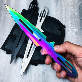 Ножи Метательные (color) 3 цвета комплект 3 в 1