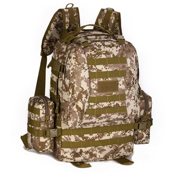 Рюкзак тактичний військовий Protector plus S409 50л штурмовий із системою Molle desert digital камуфляж